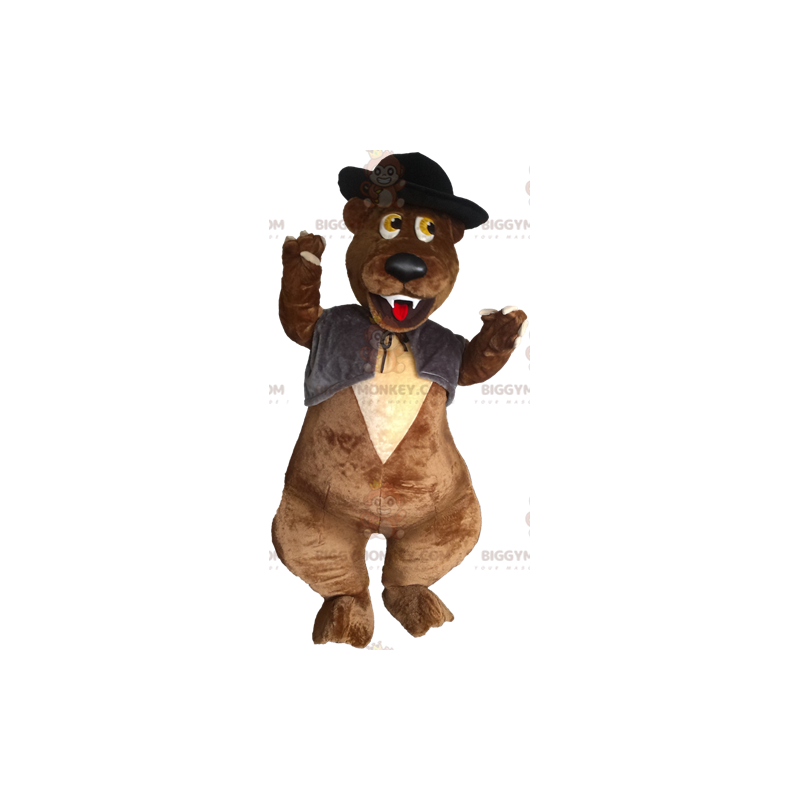 Brown Bear BIGGYMONKEY™ Mascot Costume with Vest and Hat – Brown Bear BIGGYMONKEY™ Mascot Costume with Vest and Hat –
