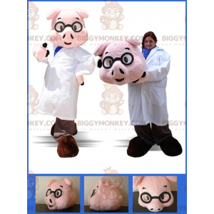 Costume de mascotte BIGGYMONKEY™ de cochon habillé en infirmier