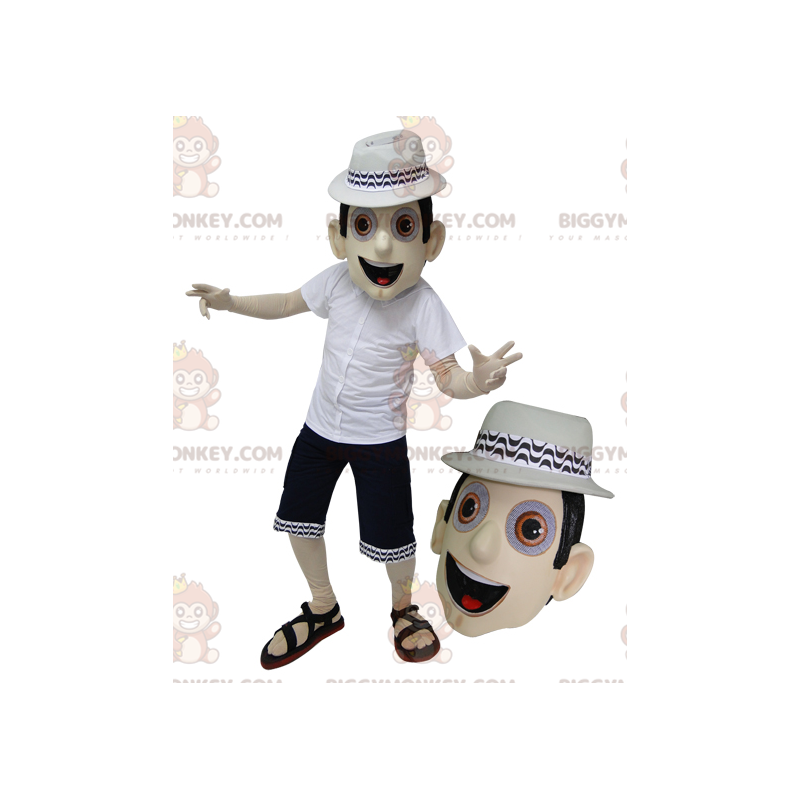 Kostium maskotki BIGGYMONKEY™ mężczyzny w letnim stroju z Kostium maskotki BIGGYMONKEY™ mężczyzny w letnim stroju z