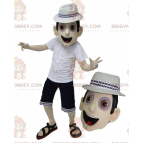 BIGGYMONKEY™ mascot costume of man in summer outfit with
