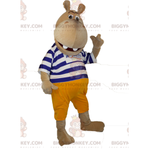 Costume de mascotte BIGGYMONKEY™ d'hippopotame marron en