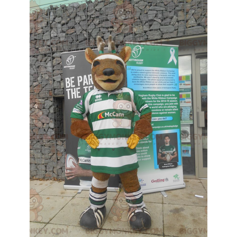 Στολή μασκότ Rugbyman Reindeer Moose BIGGYMONKEY™ - Μασκότ ελαφιών και ελαφιών - BIGGYMONKEY_0793 - BiggyMonkey.com