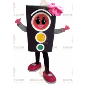 Traje de mascote de semáforo BIGGYMONKEY™ com gravata borboleta