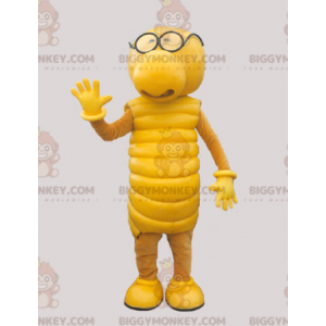 Yellow caterpillar BIGGYMONKEY™ mascot costume. Yellow Creature