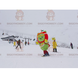 Στολή μασκότ Green Bear BIGGYMONKEY™ με κεφάλι μήλου - Μασκότ αρκούδας - BIGGYMONKEY_0794 - BiggyMonkey.com