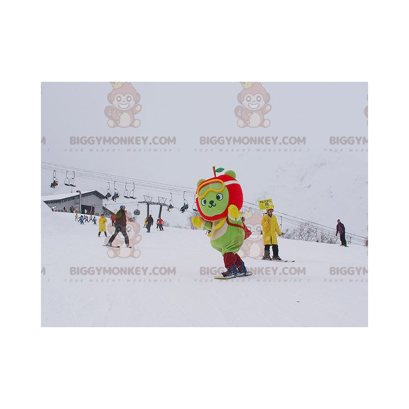 Στολή μασκότ Green Bear BIGGYMONKEY™ με κεφάλι μήλου - Μασκότ αρκούδας - BIGGYMONKEY_0794 - BiggyMonkey.com