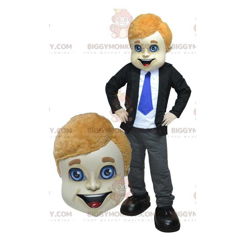 BIGGYMONKEY™ maskottiasu Liikemies solmiopuvussa - BIGGYMONKEY™ maskottiasu Liikemies solmiopuvussa -