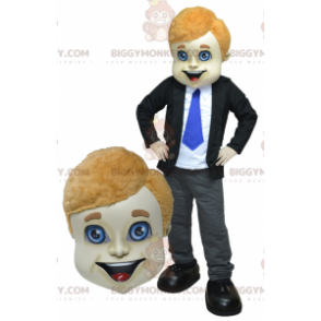 BIGGYMONKEY™ Mascot Costume Businessman in Tie Suit –