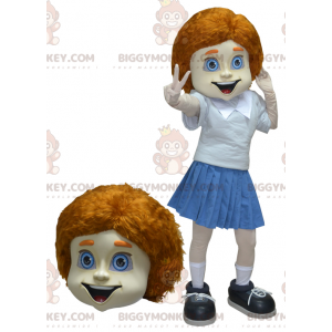 BIGGYMONKEY™ Redhead skolepige uniform maskot kostume - Drenge og piger maskoter - BIGGYMONKEY_06604 - BiggyMonkey.com