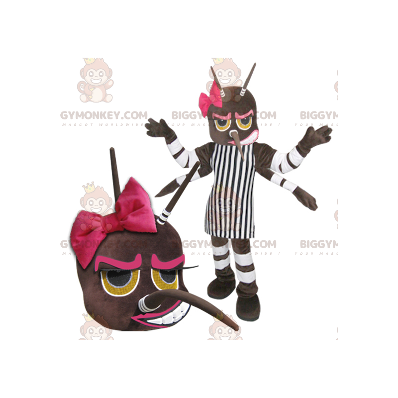 BIGGYMONKEY™ vrouwelijke 4-armige insectenmascotte kostuum met