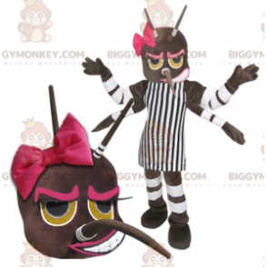BIGGYMONKEY™ Weibliches 4-armiges Insekten-Maskottchen-Kostüm