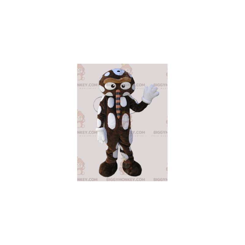 Brun och vit insekt BIGGYMONKEY™ maskotdräkt med stor näsa - Insektmaskot - BIGGYMONKEY_06607 - BiggyMonkey.com