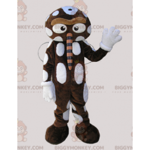 Brun och vit insekt BIGGYMONKEY™ maskotdräkt med stor näsa - Insektmaskot - BIGGYMONKEY_06607 - BiggyMonkey.com