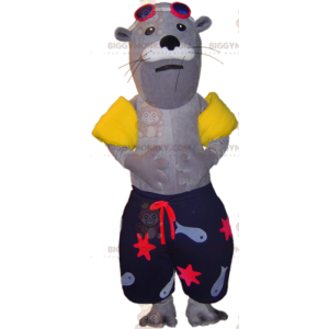 BIGGYMONKEY™ Sea Lion Seal Mascot Costume In Swimwear –