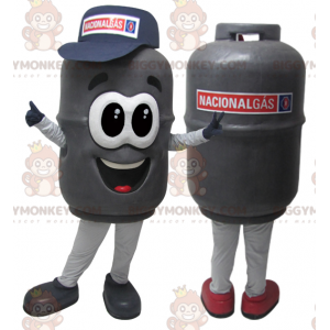 Realistic Gray Gas Cylinder BIGGYMONKEY™ Mascot Costume -