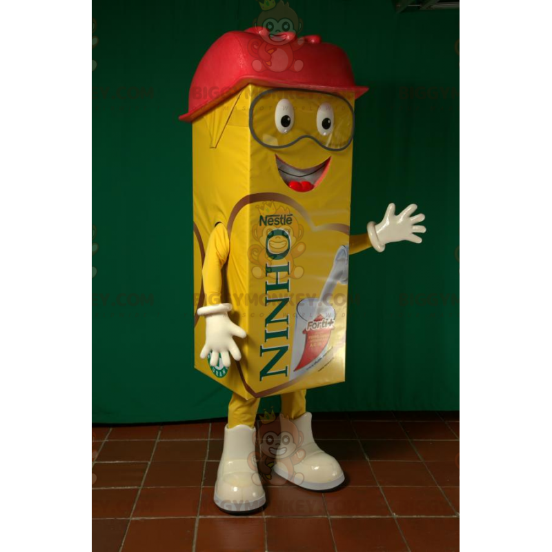  Costume da mascotte BIGGYMONKEY™ gigante giallo e rosso Milk Brick - Mascotte di oggetti - BIGGYMONKEY_06613 - BiggyMonkey.com