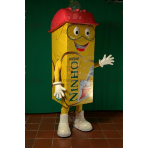  Costume da mascotte BIGGYMONKEY™ gigante giallo e rosso Milk Brick - Mascotte di oggetti - BIGGYMONKEY_06613 - BiggyMonkey.com
