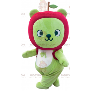 Grønn bjørn BIGGYMONKEY™ maskotkostyme med eplehode - Bjørn maskot - BIGGYMONKEY_0794 - BiggyMonkey.com