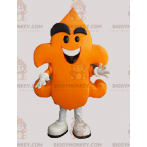 Grappig oranje mannetje BIGGYMONKEY™ mascottekostuum. sneeuwpop