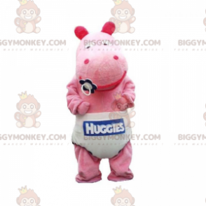 Στολή μασκότ Baby Pink Hippo BIGGYMONKEY™ με πάνα - Μασκότ ιπποπόταμου - BIGGYMONKEY_06621 - BiggyMonkey.com