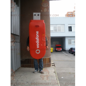 Στολή μασκότ BIGGYMONKEY™ Giant Red USB Flash Drive. Στολή κλειδιού USB - Μασκότ αντικειμένων - BiggyMonkey.com