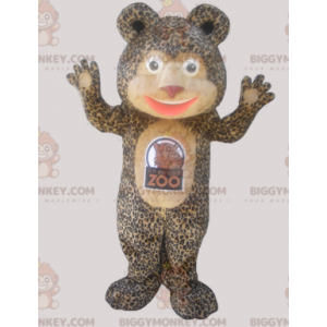 BIGGYMONKEY™ Teddybjörnmaskotdräkt med leopardpäls -