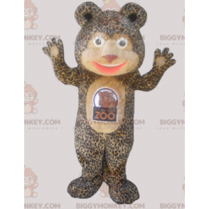 BIGGYMONKEY™ Teddybjørnmaskotkostyme med leopardpels - Bjørn maskot - BIGGYMONKEY_06623 - BiggyMonkey.com