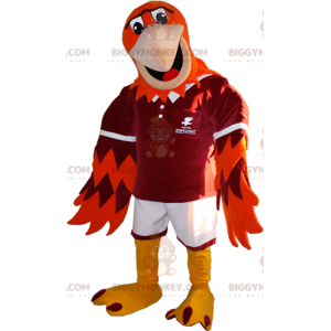 BIGGYMONKEY™-Maskottchen-Kostüm mit rotem, orangefarbenem und