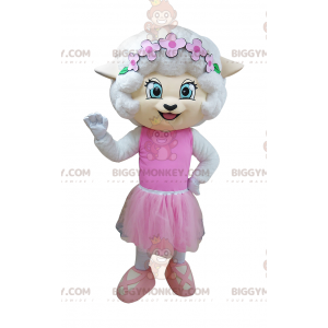 Costume da mascotte BIGGYMONKEY™ da topo bianco in costume da