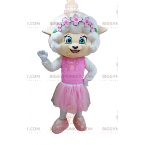 White Mouse BIGGYMONKEY™ Mascot Costume In Dancer Outfit -