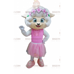 Disfraz de mascota White Mouse BIGGYMONKEY™ con traje de