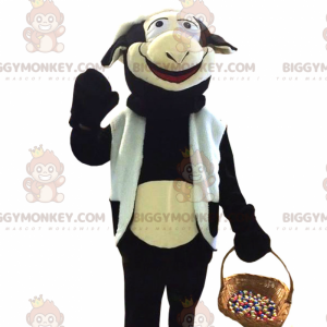 Gigantische zwart-witte koe BIGGYMONKEY™ mascottekostuum -