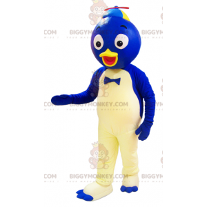 Costume de mascotte BIGGYMONKEY™ de canard bleu et blanc avec