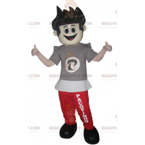 Teen Boy BIGGYMONKEY™ Mascot Costume In Joggers And T-Shirt -