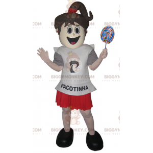 Kostium maskotka BIGGYMONKEY™ nastolatka w spódnicy i koszulce