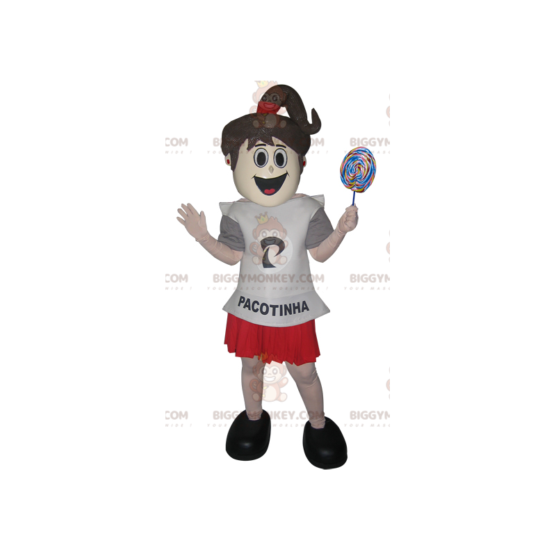 Teen Girl BIGGYMONKEY™ Mascot Costume in Skirt and T-Shirt - Teen Girl BIGGYMONKEY™ Mascot Costume in Skirt and T-Shirt -