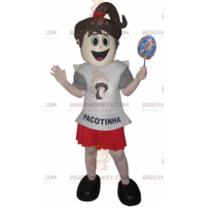 Kostým maskota BIGGYMONKEY™ pro dospívající dívky v sukni a