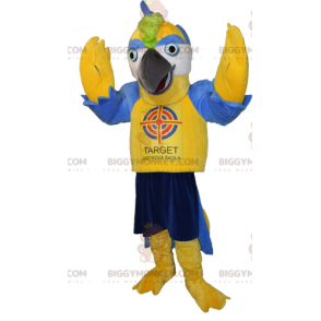 Gul och blå jättefågel BIGGYMONKEY™ maskotdräkt - Fågelmaskot - BIGGYMONKEY_06633 - BiggyMonkey.com