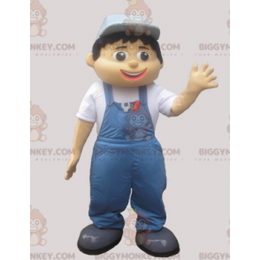 BIGGYMONKEY™ mandemaskotkostume i blå overall og kasket - Mænds maskoter - BIGGYMONKEY_06638 - BiggyMonkey.com