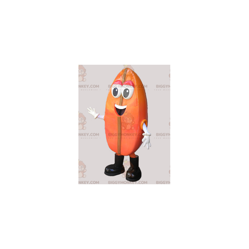 Orange cocoa or coffee bean. Bean BIGGYMONKEY™ Mascot Costume – Orange cocoa or coffee bean. Bean BIGGYMONKEY™ Mascot Costume –