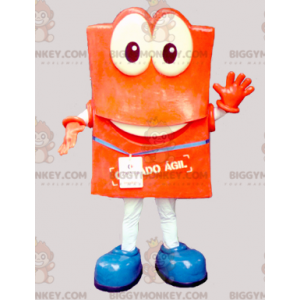 Big Eyes Orange Man BIGGYMONKEY™ Mascot Costume -