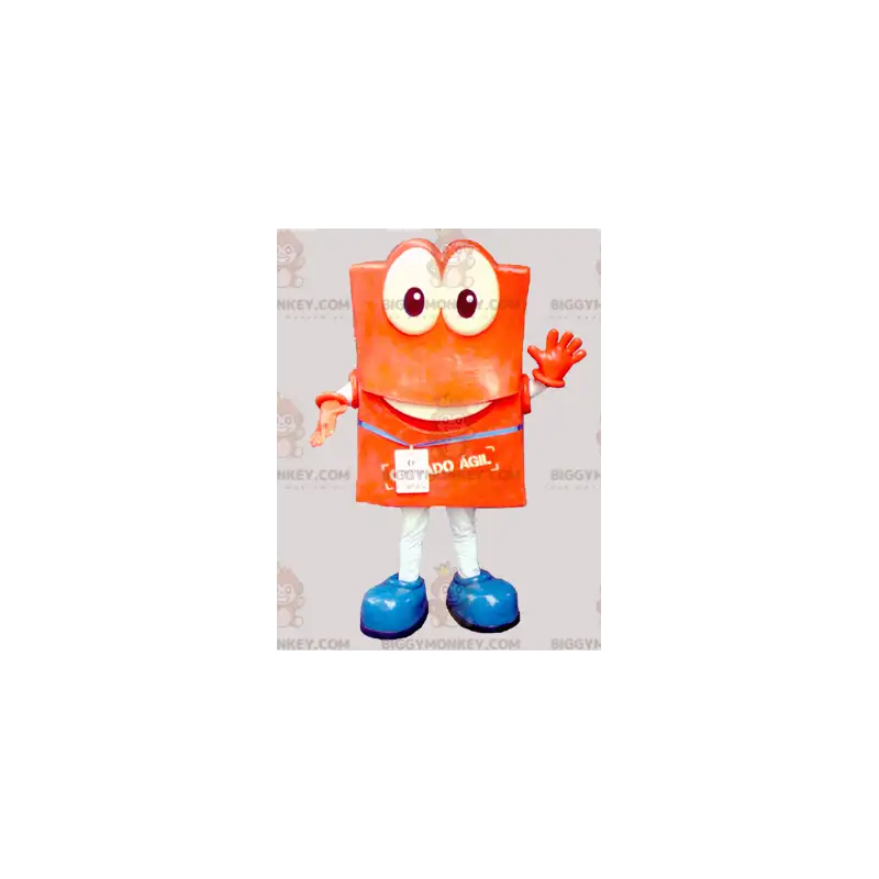 Big Eyes Orange Man BIGGYMONKEY™ Maskottchenkostüm -