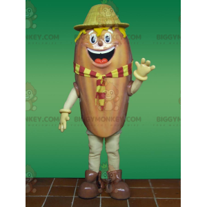BIGGYMONKEY™ Smiling Snowman Mascot Costume With Hat And Scarf