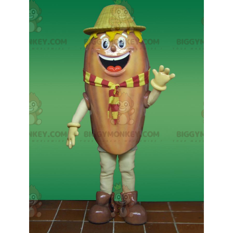 Costume de mascotte BIGGYMONKEY™ de bonhomme souriant avec un Costume de mascotte BIGGYMONKEY™ de bonhomme souriant avec un