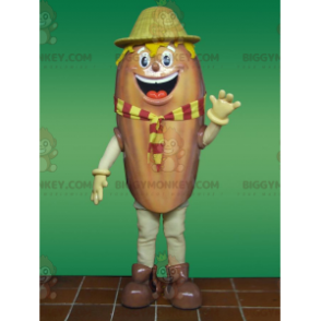 BIGGYMONKEY™ Smiling Snowman Mascot Costume With Hat And Scarf