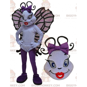 BIGGYMONKEY™ Maskottchen-Kostüm mit weißem und lila