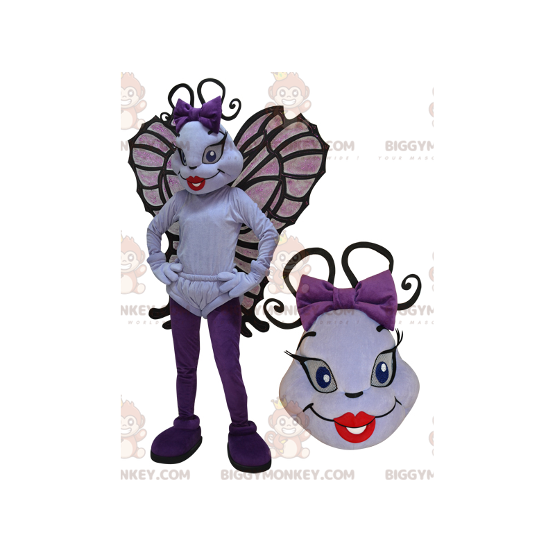 Costume de mascotte BIGGYMONKEY™ d'insecte volant de papillon Costume de mascotte BIGGYMONKEY™ d'insecte volant de papillon