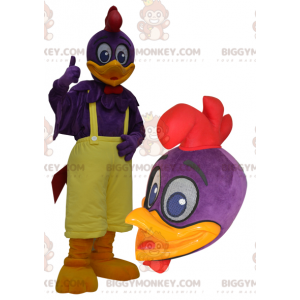 Purple and Yellow Giant Duck BIGGYMONKEY™ Mascot Costume -