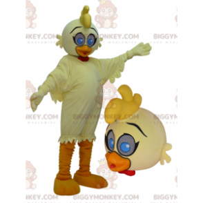 Kostým maskota BIGGYMONKEY™ Obří žlutá a oranžová kachna s modrýma očima - Kachny maskot - BIGGYMONKEY_06648 - BiggyMonkey.com