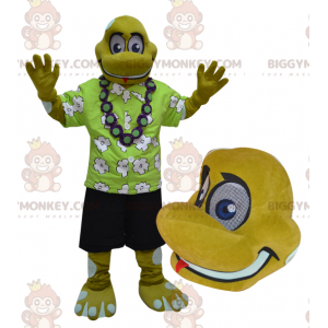 BIGGYMONKEY™ Mascot Costume Yellow Reptile Turtle In Holiday
